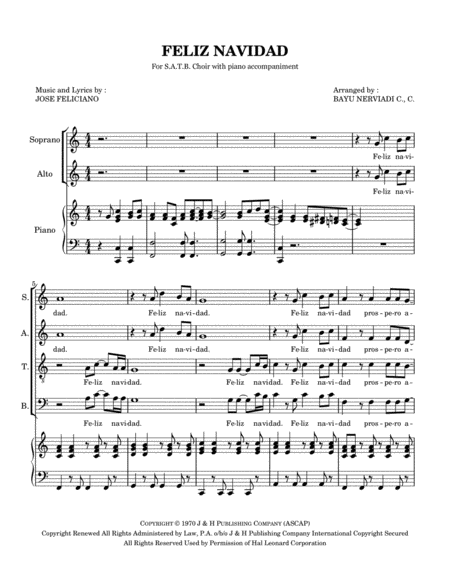 Feliz Navidad Satb With Piano Accompaniment Page 2