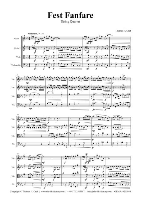 Fest Fanfare Classical Festive Fanfare Opener String Quartet Page 2