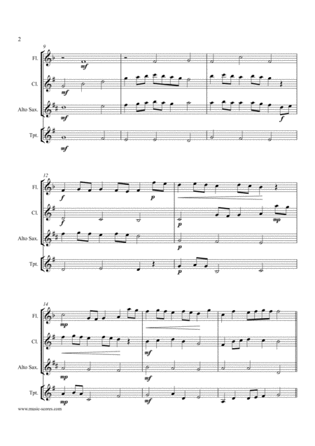 Festival Rondeau From Abdelazer Flute Clarinet Alto Sax Trumpet Page 2