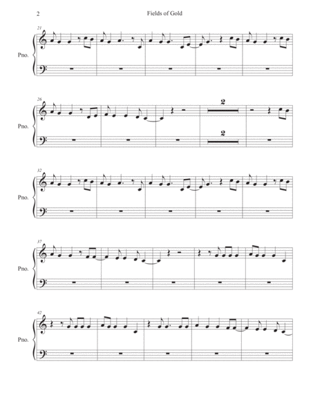 Fields Of Gold Easy Key Of C Piano Page 2