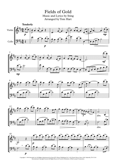 Fields Of Gold Violin Cello Duet Page 2