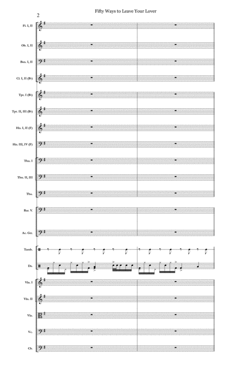 Fifty Ways To Leave Your Lover Simon Garfunkel For Male Vocalist Acoustic Guitar Full Orchestra Page 2