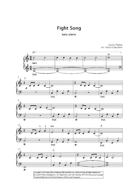 Fight Song Easy Piano Page 2