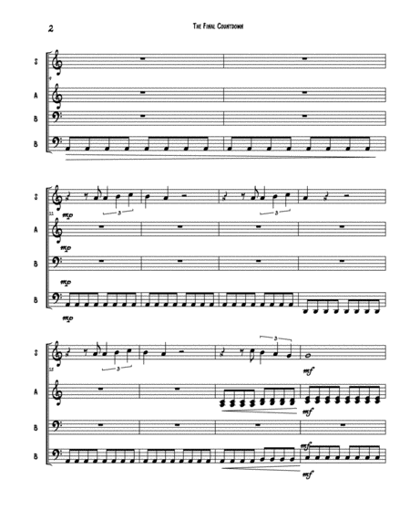 Final Countdown For Diatonic Or Chromatic Marimba Quartet Key Of C Page 2