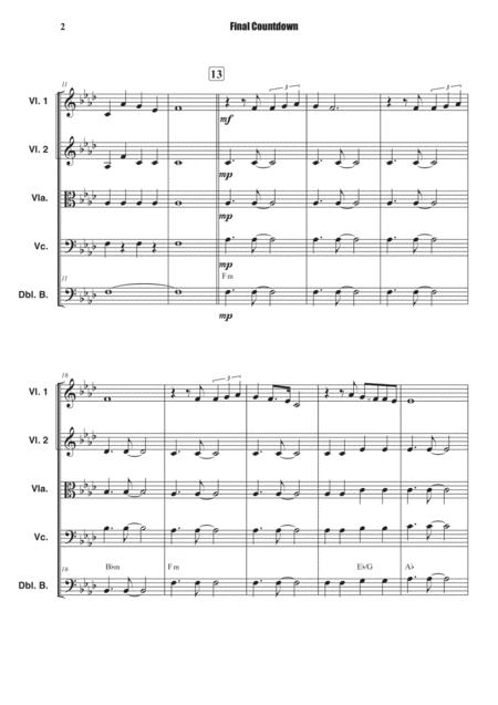 Final Countdown Stringensemble Easy Version Page 2