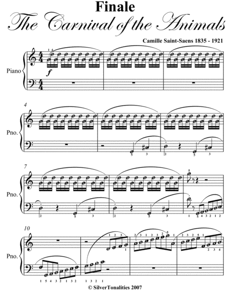 Finale Carnival Of The Animals Easy Piano Sheet Music Page 2