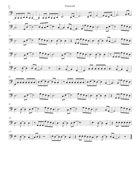 Firework Easy Key Of C Bassoon Page 2