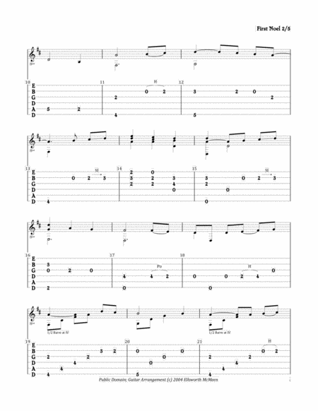 First Noel For Fingerstyle Guitar Tuned Drop D Page 2