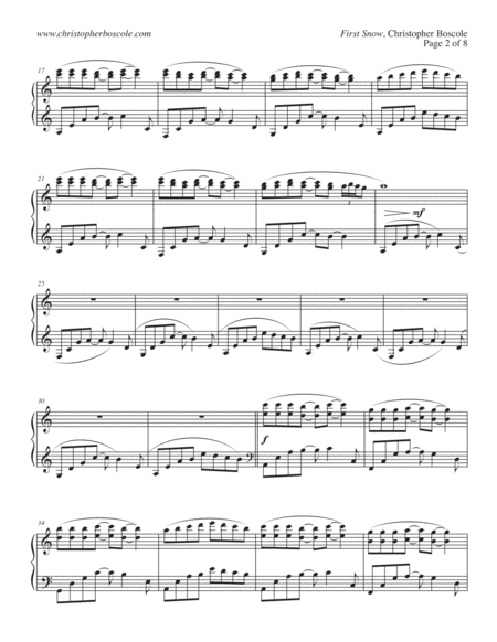 First Snow Piano Solo By Christopher Boscole Page 2