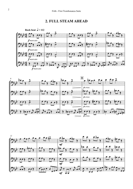 First Trombonanza Suite For 4 Part Trombone Ensemble Quartet Page 2