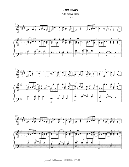 Five For Fighting 100 Years For Alto Sax Piano Page 2