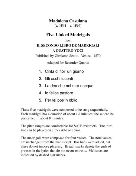 Five Linked Madrigals For Recorder Quartet Page 2