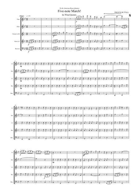 Five Note March Wind Quintet Score Page 2