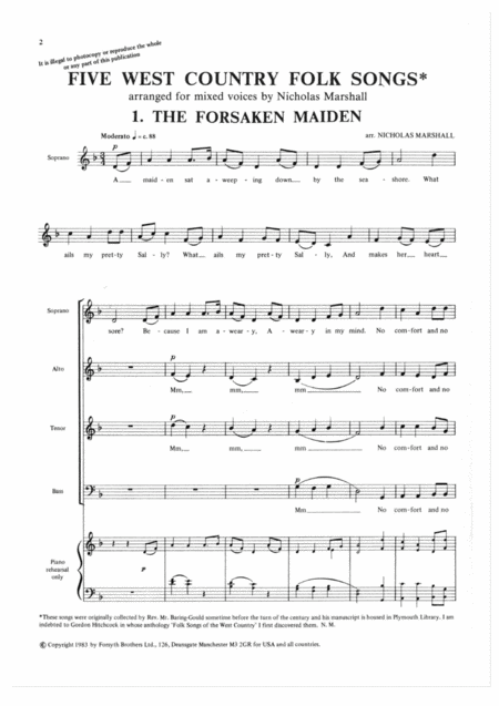 Five West Country Folksongs Page 2