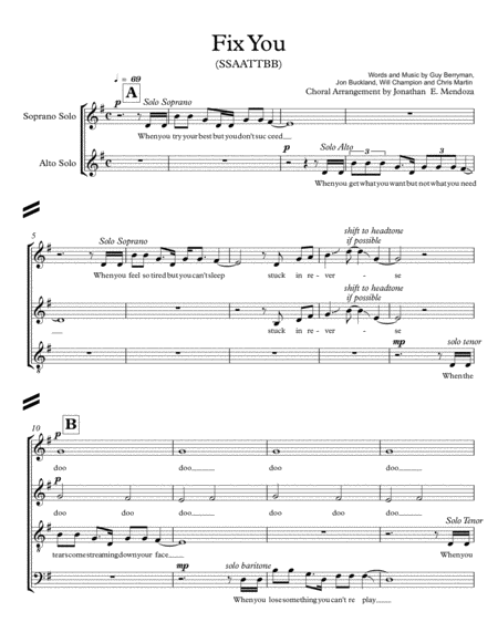 Fix You Easy Choral Arrangement Ssaattbb Page 2