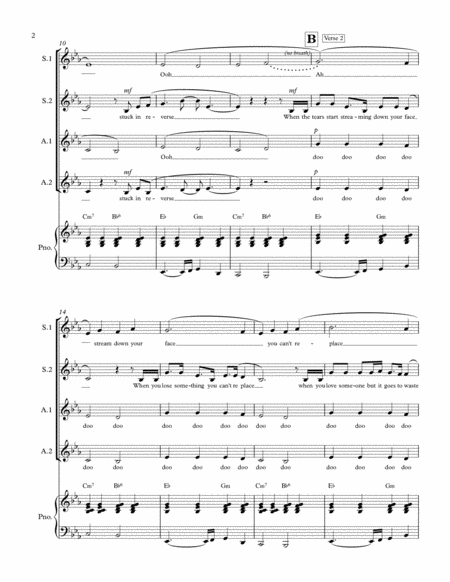 Fix You Ssaa Womens Choir And Piano Page 2