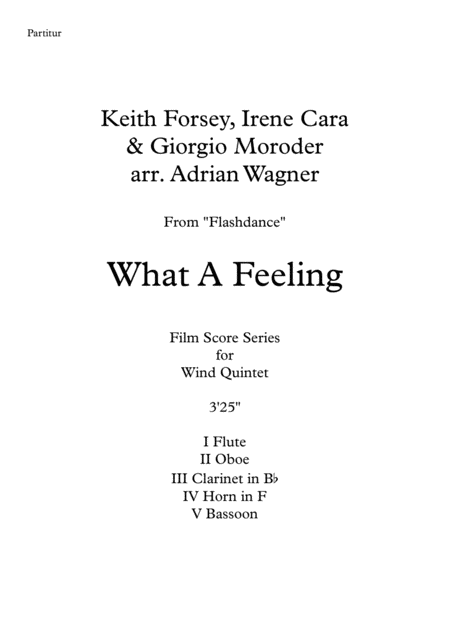 Flashdance What A Feeling Wind Quintet Arr Adrian Wagner Page 2