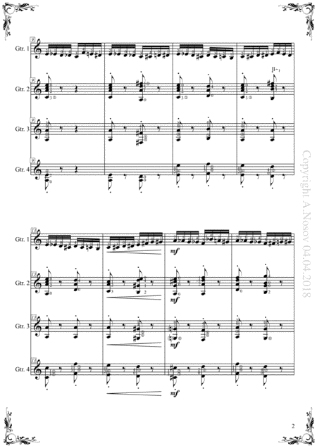 Flight Of The Bumblebee Sheet Music For 4 Guitars Page 2