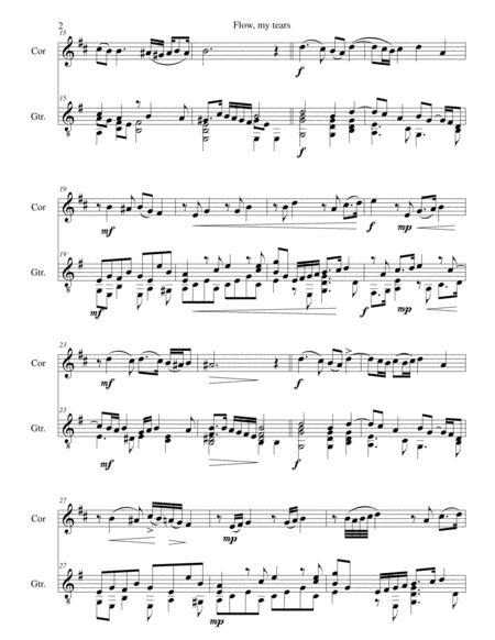 Flow My Tears For Cor Anglais And Guitar With Divisions Page 2