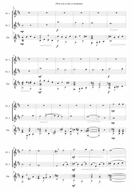 Flow Not So Fast Ye Fountains For 2 Flutes And Guitar Page 2