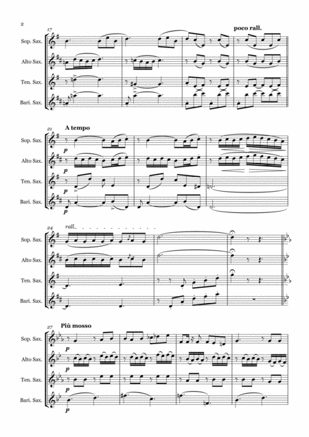 Flower Duet From Lakm Delibes Saxophone Quartet Satb Page 2