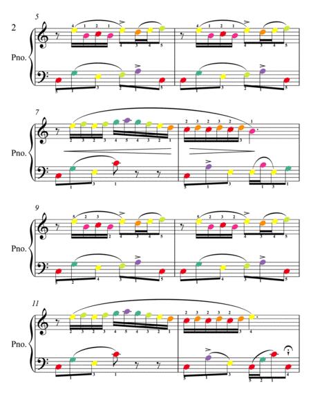 Flower Duet From Lakme Easy Piano Sheet Music With Colored Notes Page 2