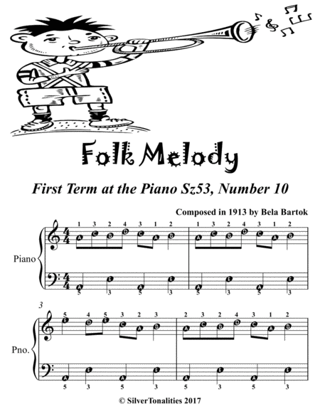 Folk Melody First Term At The Piano Sz53 Number 10 Easiest Piano Sheet Music Page 2