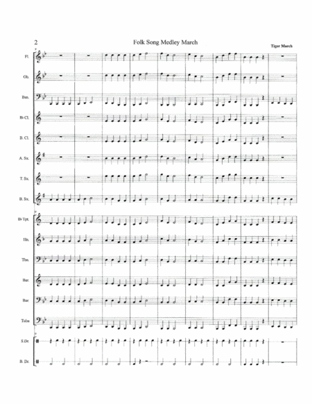 Folk Song Medley March Concert Band Set Page 2