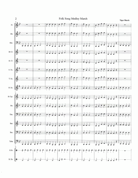 Folk Song Medley March Score Page 2