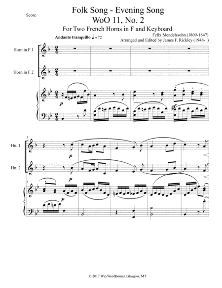 Folksong Evening Song Woo 11 No 2 Page 2