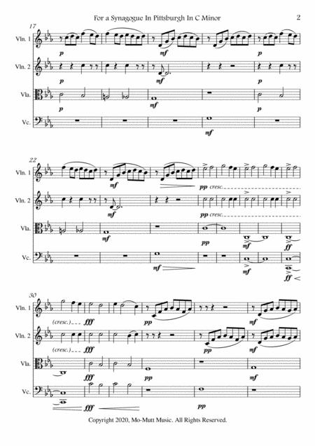 For A Synagogue In Pittsburgh In C Minor Quartet Score And Parts Page 2