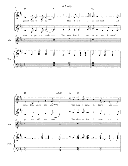 For Always Wedding Violin Duet And Piano Page 2