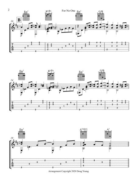 For No One Fingerstyle Guitar In Dadgad Tuning Page 2