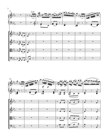 For String Quartet And Piano Mozart Piano Concerto No 22 K 482 2nd Movement Page 2