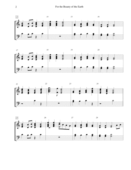 For The Beauty Of The Earth For 2 Octave Handbell Choir Page 2