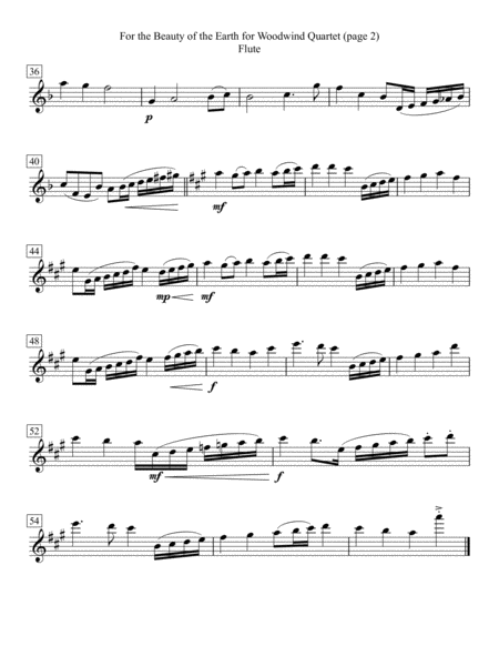 For The Beauty Of The Earth For Woodwind Quartet Page 2
