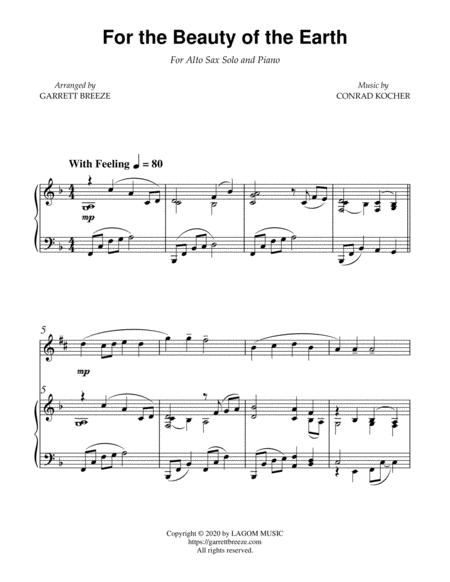 For The Beauty Of The Earth Solo Alto Sax Piano Page 2