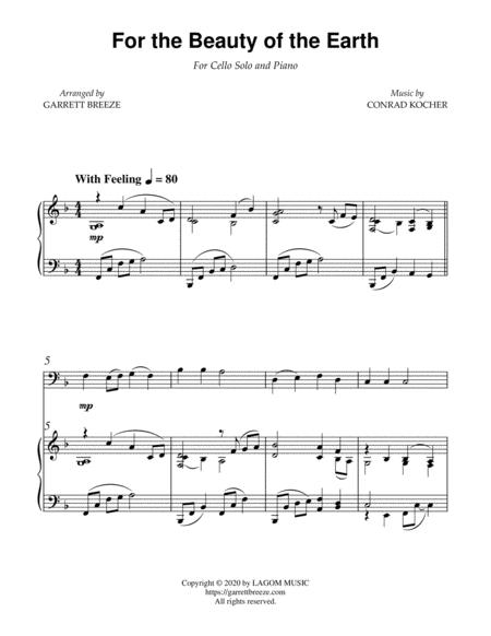 For The Beauty Of The Earth Solo Cello Piano Page 2