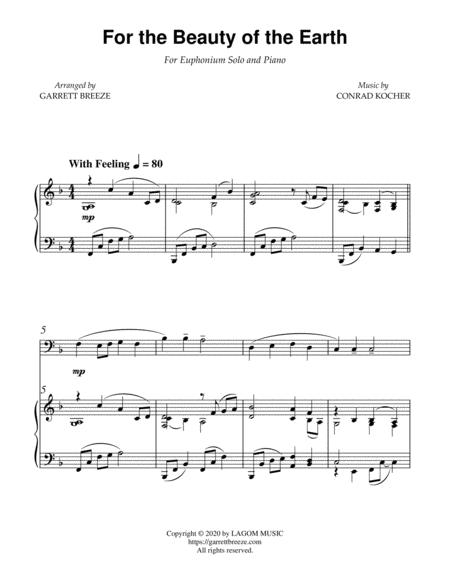 For The Beauty Of The Earth Solo Euphonium Piano Page 2