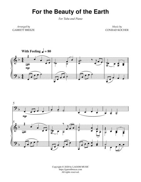 For The Beauty Of The Earth Solo Tuba Piano Page 2