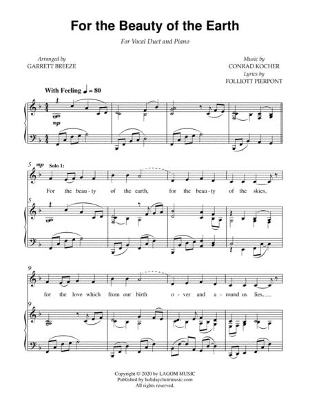 For The Beauty Of The Earth Vocal Duet Piano Page 2