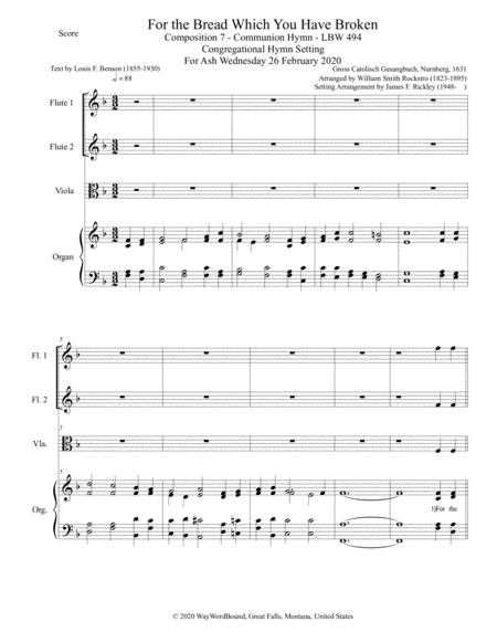 For The Bread Which You Have Broken Hymn Setting Page 2