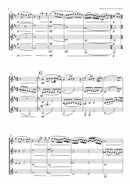 For The Love Of A Princess Theme From Braveheart For Clarinet Quartet Page 2