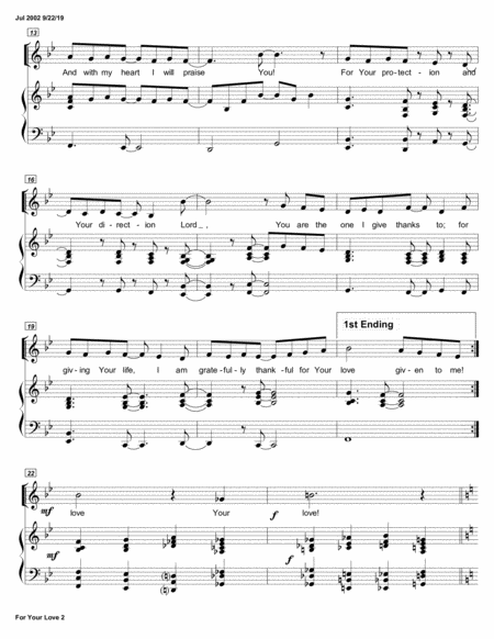 For Your Love Thanksgiving Praise Song Page 2