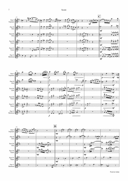 Forever Mine Ballad Jazz Clarinet Quintet Page 2