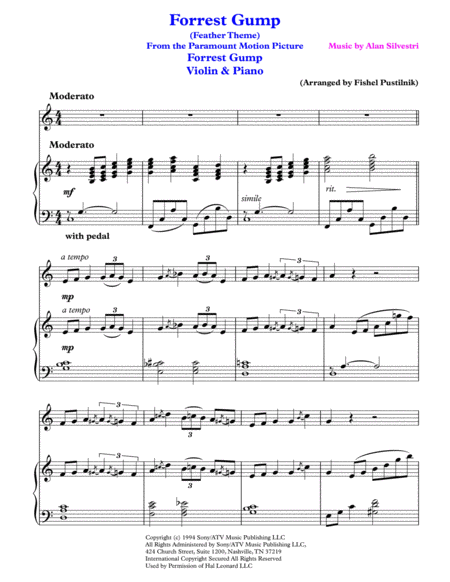 Forrest Gump Main Theme For Violin And Piano Jazz Pop Version Page 2