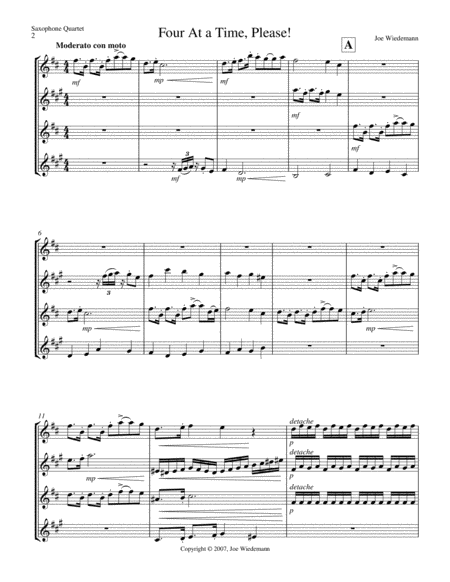 Four At A Time Please Sax Quartet Page 2