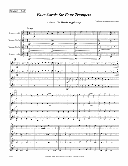 Four Carols For Four Trumpets Page 2