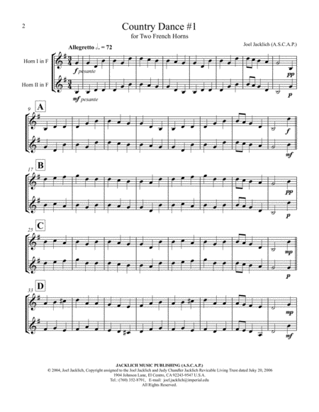 Four Country Dances For Two French Horns Page 2