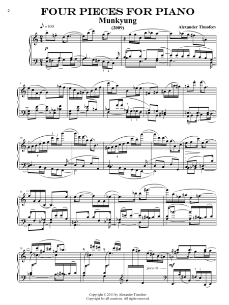 Four Pieces For Piano 2009 2011 Page 2